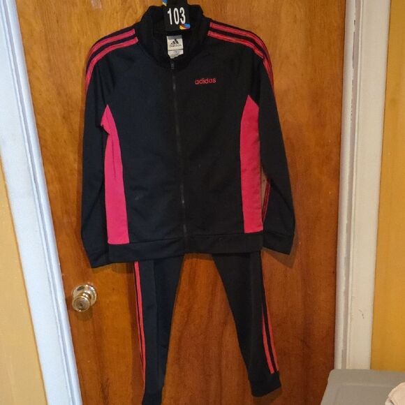 Adidas Black and Pink Athletic Set - Picture 1 of 4